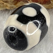 Natural Powerful Tibetan Old Oily Dark Brown With White Agate 3 Eyes Dzi Bead Heavenly Master (Tian Zhu) 三眼天诛 4.36g 17.7 by 12.9mm - Huangs Jadeite and Jewelry Pte Ltd