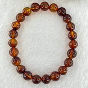 Natural Purple Amber Beads Bracelet 天然紫蜜琥珀手链 7.00g 15.5cm 8.4mm 23 Beads - Huangs Jadeite and Jewelry Pte Ltd