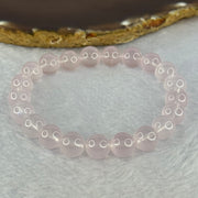 Natural Rose Quartz Beads Bracelet 天然玫瑰石英珠手链 25.93g 16.5cm 9.9mm 21 Beads - Huangs Jadeite and Jewelry Pte Ltd