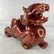 Antique Natural Red Jasper Pixiu Pair Display Total Weight 3,589.0g each about 190.0 by 76.4 by 142.5mm - Huangs Jadeite and Jewelry Pte Ltd