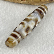 Natural Powerful Tibetan Old Oily Agate 6 Eyes with Zha Ji La Mu Female Cai Shen Carvings Dzi Bead Heavenly Master (Tian Zhu) 三眼扎基拉姆女财神天珠 12.80g 57.8 by 12.6mm - Huangs Jadeite and Jewelry Pte Ltd