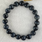 Natural Blue Tiger Eye Quartz Beads Bracelet 29.18g 16.5cm 10.5mm 19 Beads - Huangs Jadeite and Jewelry Pte Ltd
