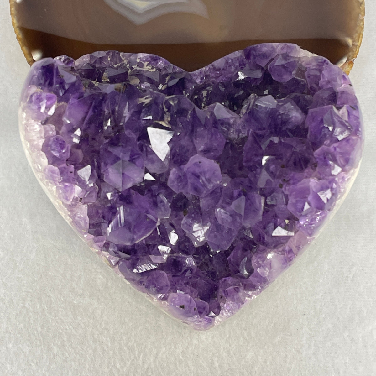 Natural Amethyst Heart Shape Display Specimen | 131.0mm Deep Purple Crystal Cluster (1,154.0g | 131.0x112.5x70.5mm)