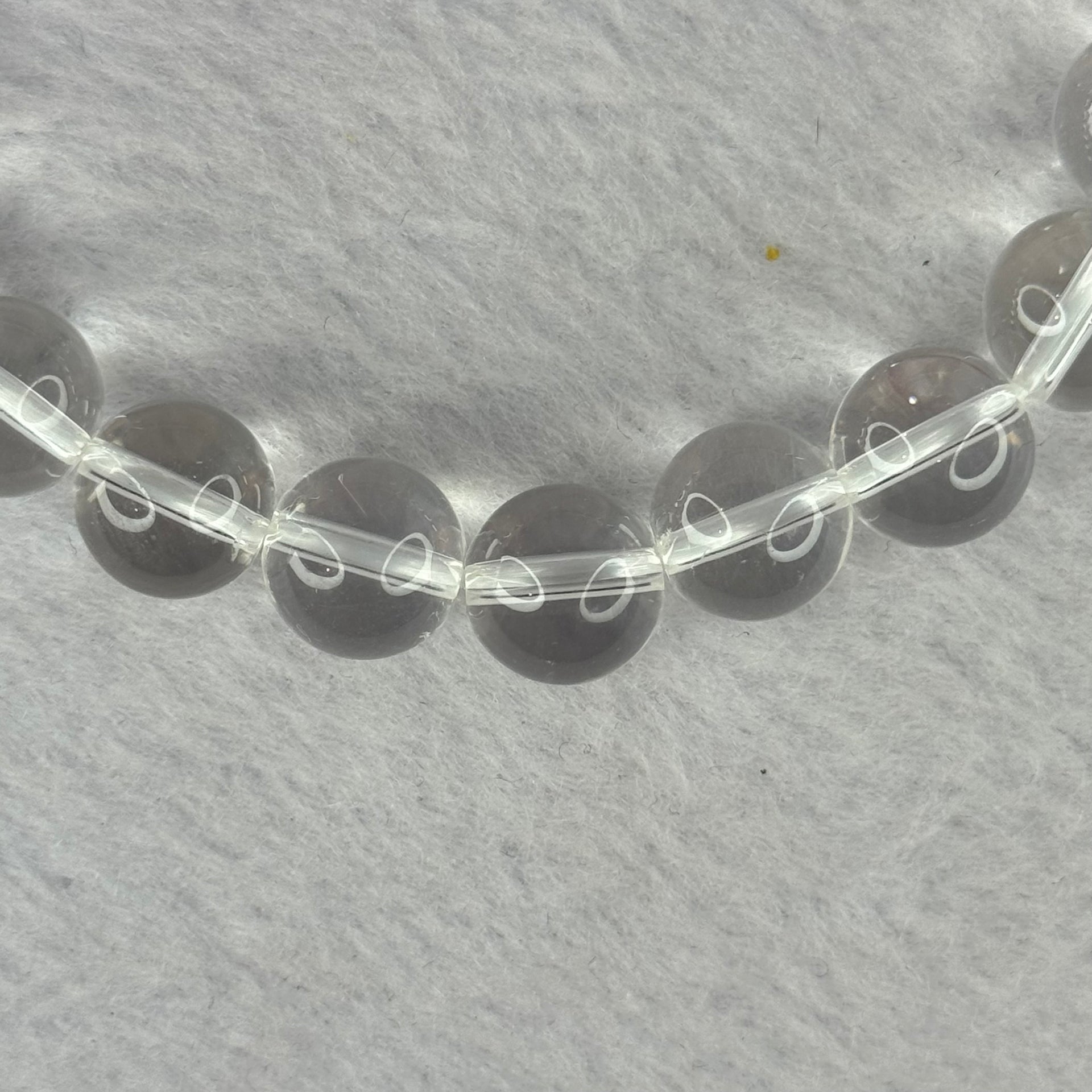 Natural Clear Quartz Bracelet 天然白水晶手链 30.67g 17cm 10.6mm 19 Beads - Huangs Jadeite and Jewelry Pte Ltd