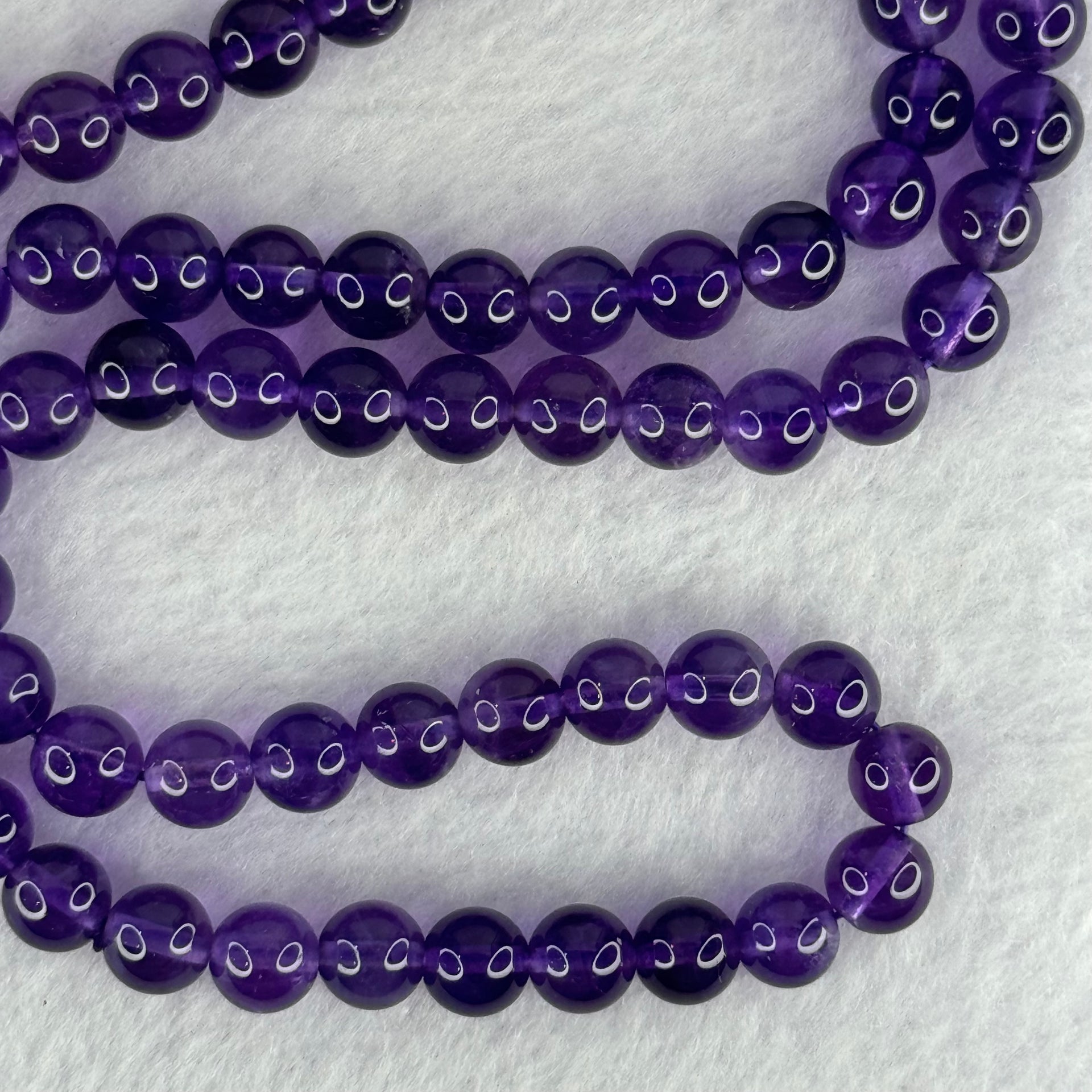 Good Grade Natural Amethyst Necklace 40.57g 52cm 7.5mm 78 Beads - Huangs Jadeite and Jewelry Pte Ltd