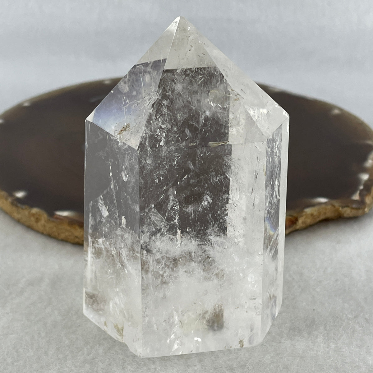 Good Grade Natural Clear Quartz Tower Display | (342.84g | 90.6 x 54.5 x 50.5mm | Healing Catalyst, "King of Crystals" Energy Focus & Space Purifier Tower, Feng Shui Energy Generator Catalyst)