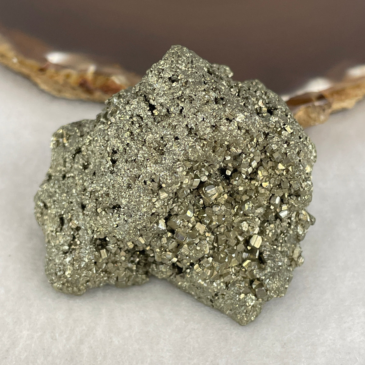 Natural Pyrite Rough Mini Display Specimen | Substantial Metallic Golden Crystal Cluster ("Fool's Gold") (128.4g | 53.3 x 47.8 x 42.0mm)