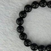 Natural Black Rutilated Quartz Beads Bracelet 天然黑发水晶手链 28.09g 16cm 10.4mm 19 Beads - Huangs Jadeite and Jewelry Pte Ltd