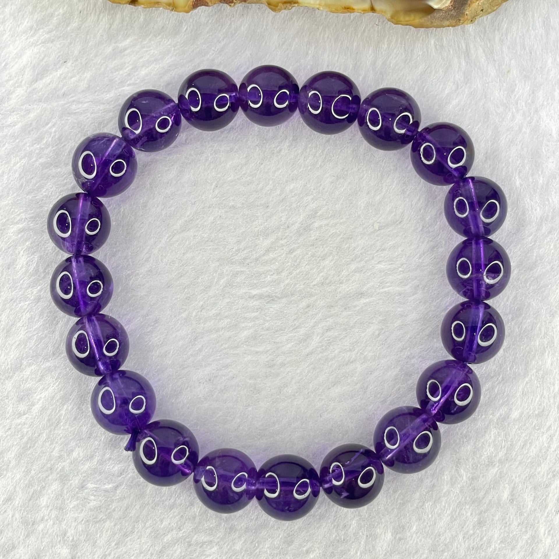 Very Good Grade Natural Amethyst Bracelet 24.97g 16cm 9.9mm 20 Beads - Huangs Jadeite and Jewelry Pte Ltd