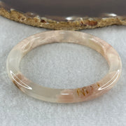 Natural Pink Flower Agate Oval Bangle Set | (63.99g | 54.6mm ID| 8.2 x 7.1mm | Blooming Self-Love & Emotional Renewal Anchor, Feng Shui Harmony & Petite Guifei Stacking Bangle Set) - Huangs Jadeite and Jewelry Pte Ltd