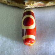 Natural Powerful Tibetan Old Oily Red White Agate One Eye Earth Element Dzi Bead Heavenly Master (Tian Zhu) 一眼土元素天珠 10.65g 38.0 by 13.3mm - Huangs Jadeite and Jewelry Pte Ltd