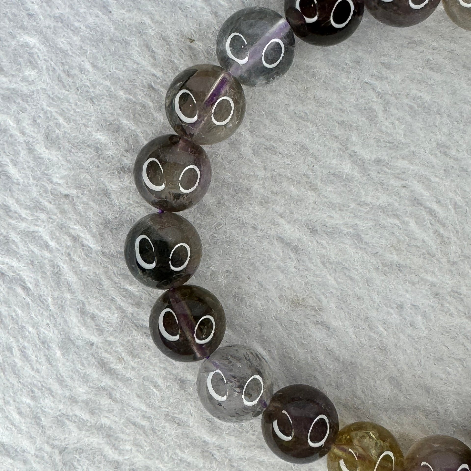 Natural Auralite Crystal Bracelet 极光手链 24.29g 9.5 mm 20 Beads - Huangs Jadeite and Jewelry Pte Ltd