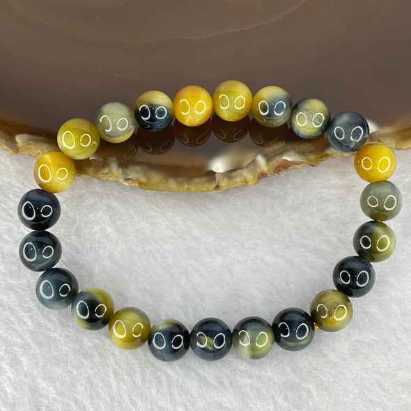 Natural Mixed Colour Tiger Eye Bracelet 彩色虎眼水晶手链 19.26g 8.6 mm 23 Beads - Huangs Jadeite and Jewelry Pte Ltd