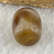 Natural Powerful Tibetan Old Oily Agate Tiger Tooth Daluo Dzi Bead Heavenly Master (Tian Zhu) 虎呀天诛 2.62g 13.8 by 11.0mm - Huangs Jadeite and Jewelry Pte Ltd