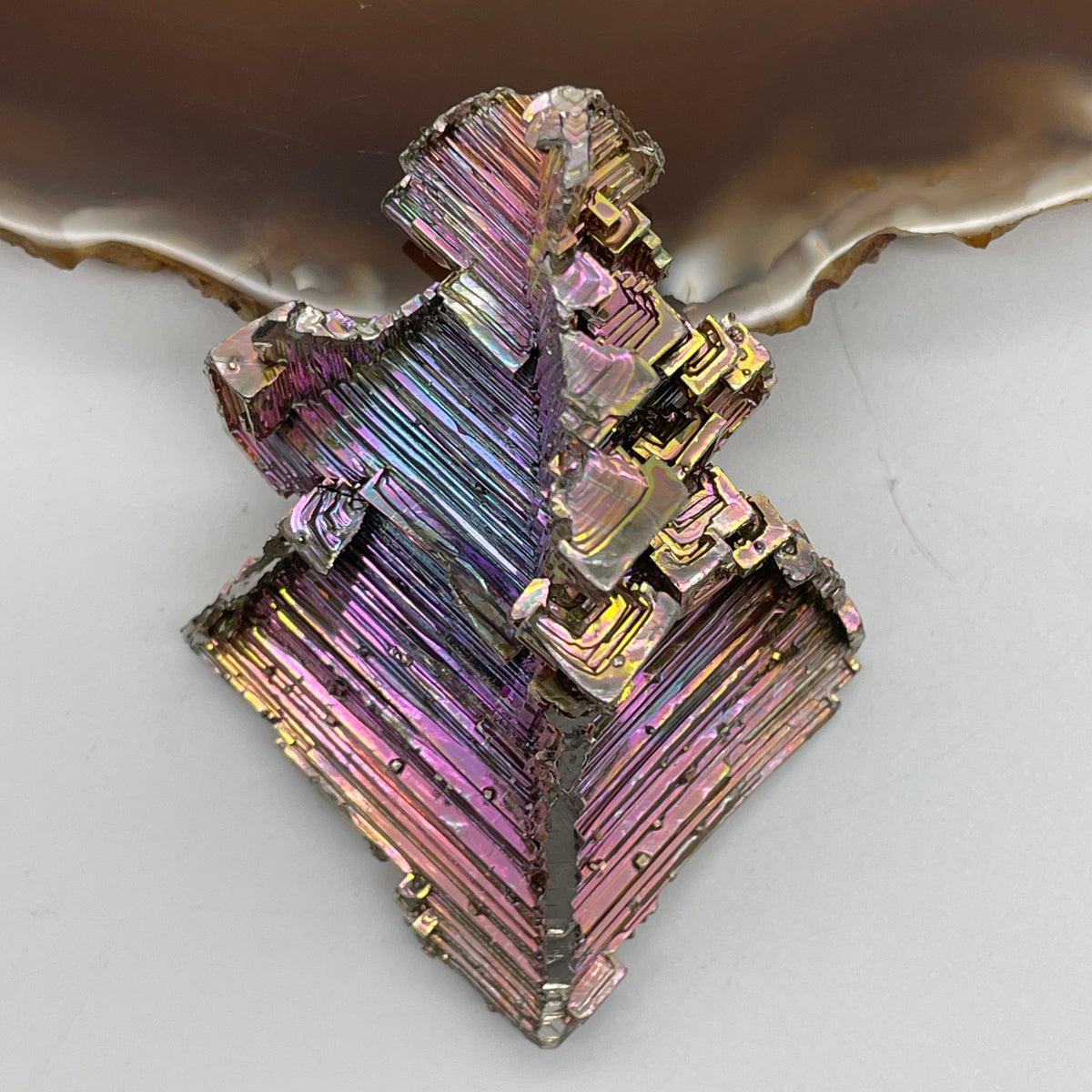 Natural Bismuth Rough Mini Display | (67.85g | 68.3 x 49.1 x 36.0mm | Master Catalyst, Geometric Harmony & Transformation Anchor, Feng Shui Space Transformation Catalyst)