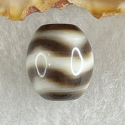 Natural Powerful Tibetan Old Oily Agate Water Wave Daluo Amulet (Tian Zhu) Dzi Bead 2.74g 13.6 by 12.0mm - Huangs Jadeite and Jewelry Pte Ltd