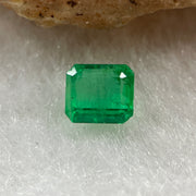 Natural Colombia Vivid Green Emerald (Beryl) Cut-Cornered Rectangular Step cut 0.41ct 4.1 by 4.0 by 2.6mm - Huangs Jadeite and Jewelry Pte Ltd