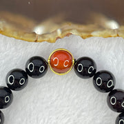 Natural Blood Red Amber Beads Bracelet 天然血珀手链 14.56g 16cm 10.6mm 16 Beads, 18.3mm 1 Bead - Huangs Jadeite and Jewelry Pte Ltd