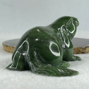 Natural Dark Green Serpentine Seal Display 481.5g 118.0 by 92.6 by 58.6mm - Huangs Jadeite and Jewelry Pte Ltd