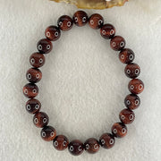 Natural Red Tiger's Eye Quartz Beads Bracelet 18.23g 15.5cm 8.4mm 23 Beads - Huangs Jadeite and Jewelry Pte Ltd