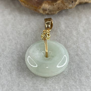 Natural Type A Light Green Jadeite Ping An Kou Pendant | 16mm Plump Jade Peace Disc Talisman (3.12g | 16.0 x 5.4mm) - Huangs Jadeite and Jewelry Pte Ltd