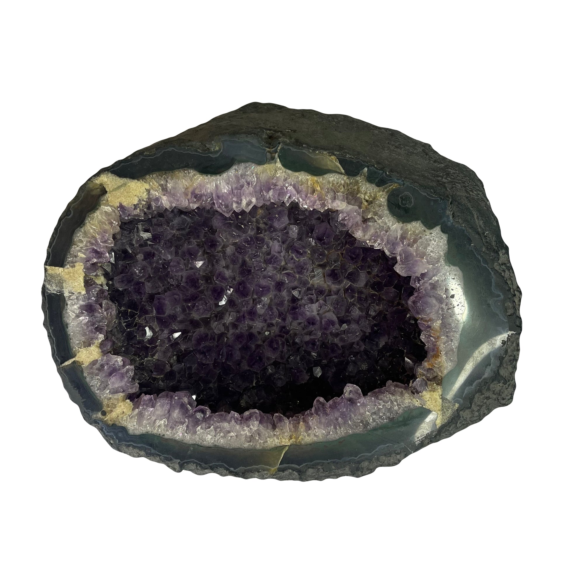 Natural Brazil Amethyst Cave with White Calcite 8,4654kg 267.0x230.0x153.0mm - Huangs Jadeite and Jewelry Pte Ltd