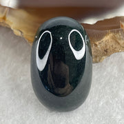 Type A Translucent Black Omphacite Jadeite Round Cabouchon Stone For Setting 3.08g 18.8 by 12.1 by 6.3mm - Huangs Jadeite and Jewelry Pte Ltd
