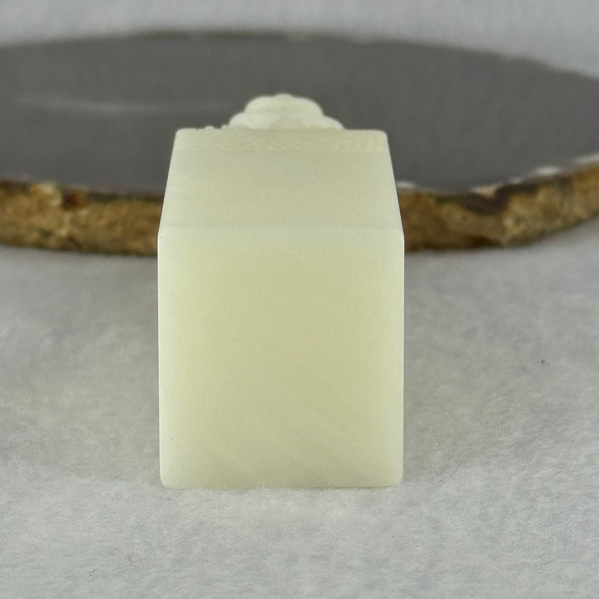 Natural Tridacan Shell Mini Tower Pixiu Seal Display 208.90g 101.2 by 28.7 by 31.6mm - Huangs Jadeite and Jewelry Pte Ltd