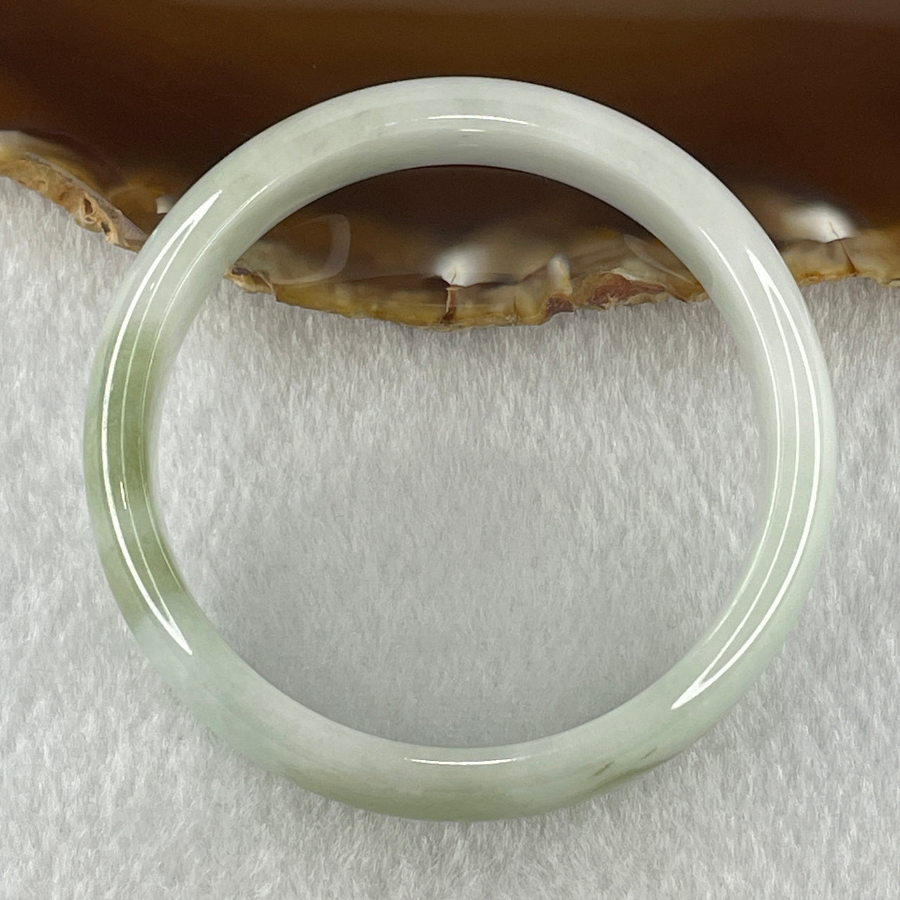 Natural Type A Faint Green Faint Lavender Jadeite Bangle 36.18g Inner Diameter 51.5mm 12.4 by 6.3mm (Very Very Slight Internal Lines) - Huangs Jadeite and Jewelry Pte Ltd