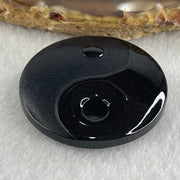 Type A Opaque Black Omphacite Jadeite Yin Yang Pendant 21.93g 35.9 by 9.7mm - Huangs Jadeite and Jewelry Pte Ltd