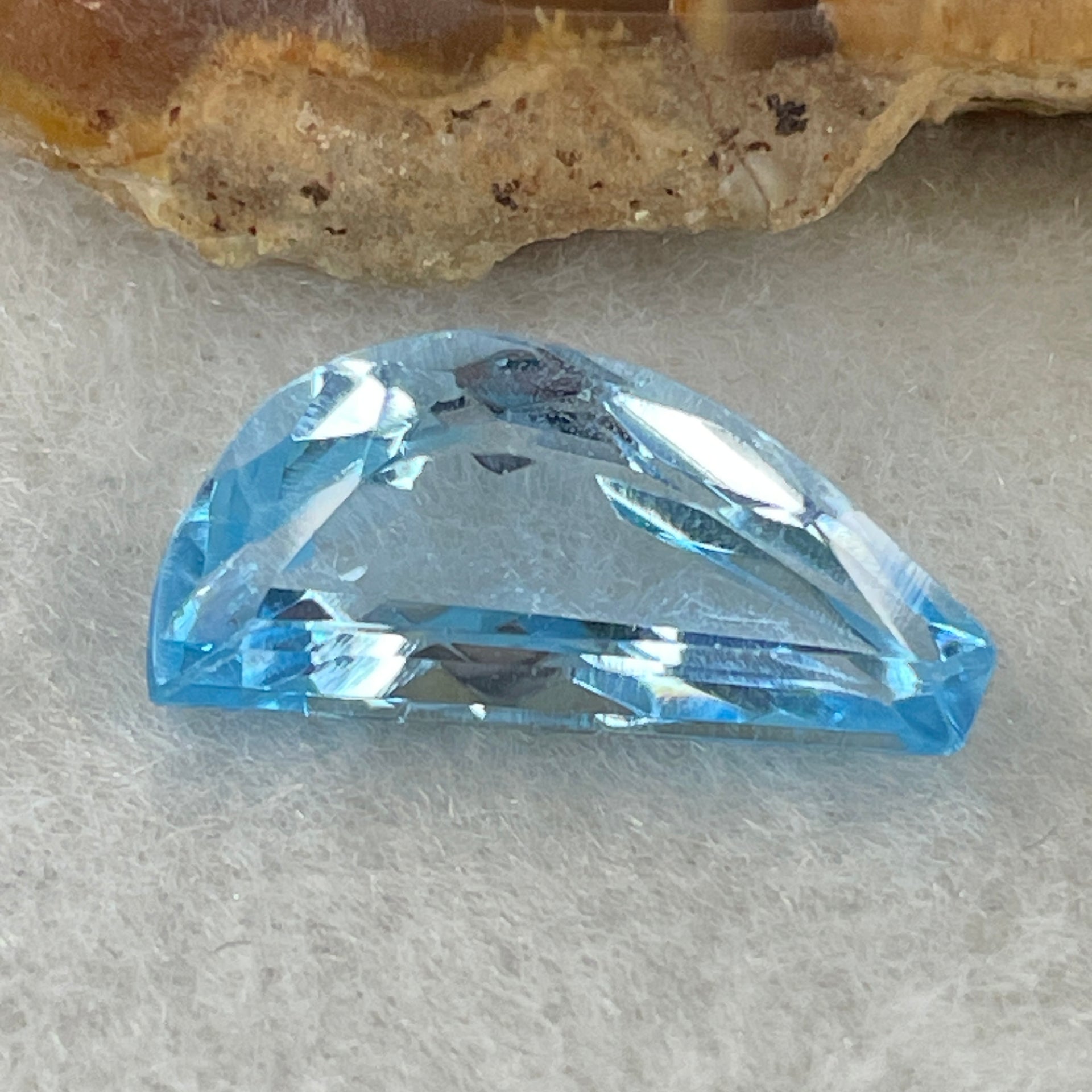 Natural Sky Blue Topaz Trillion Shape 7.22ct 17.5 b y 8.4 by 6.2mm - Huangs Jadeite and Jewelry Pte Ltd