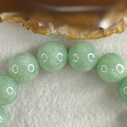 Type A Green Jadeite Beads Bracelet 60.11g 16cm 13.1mm 16 Beads - Huangs Jadeite and Jewelry Pte Ltd