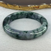 Type A Deep Lavender and Dark Green Piao Hua Jadeite Bangle 69.66g Internal Diameter 57.8mm 13.4 by 9.2mm (Very Slight External Rough) - Huangs Jadeite and Jewelry Pte Ltd