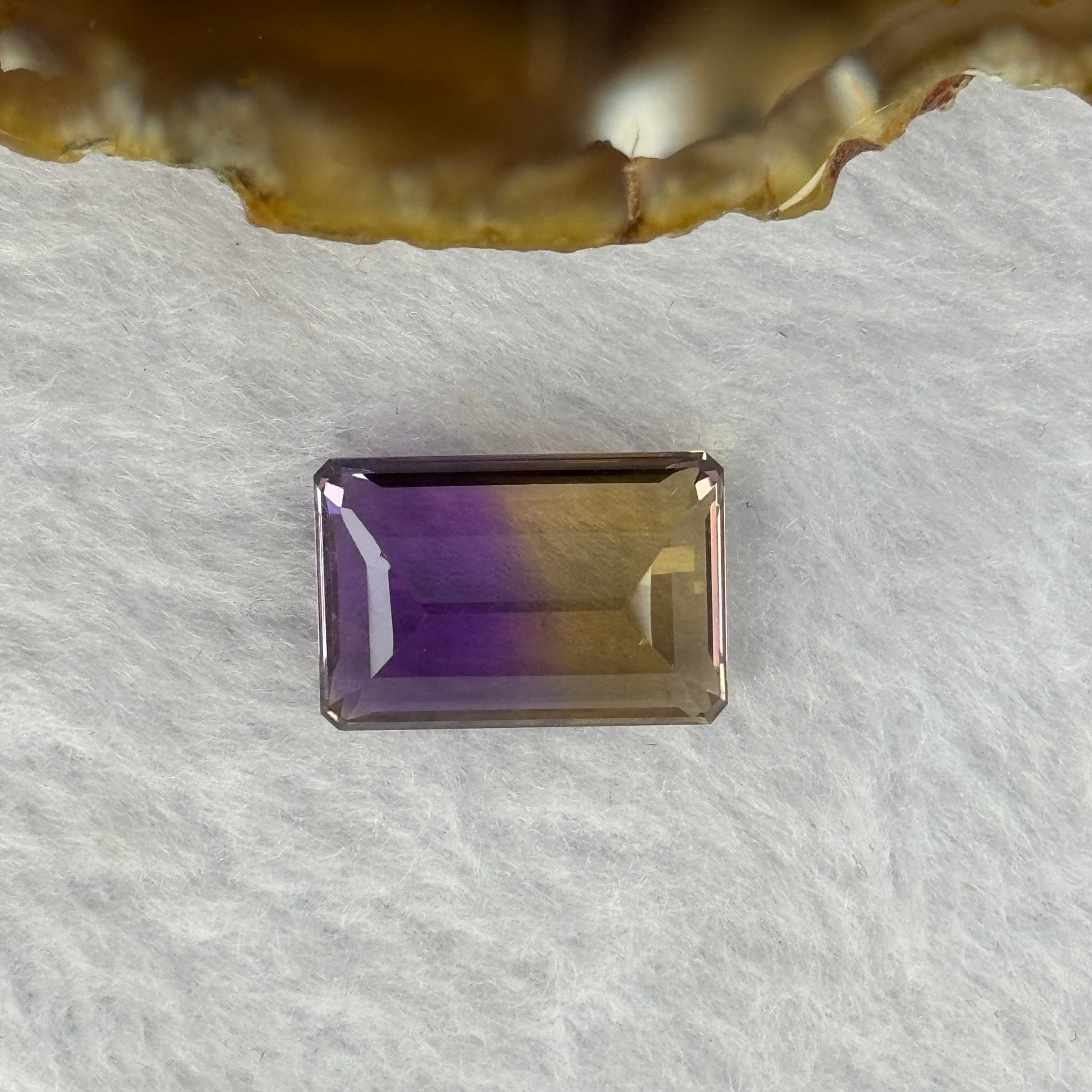 Natural Faceted Ametrine Parallelogram Shape 14.84ct 18.2 by 12.2 by 8.5mm - Huangs Jadeite and Jewelry Pte Ltd