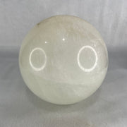 Natural Milky White Quartz Crystal Sphere Ball with Wooden Stand 1,624.0g 101.0 by 113.0mm - Huangs Jadeite and Jewelry Pte Ltd