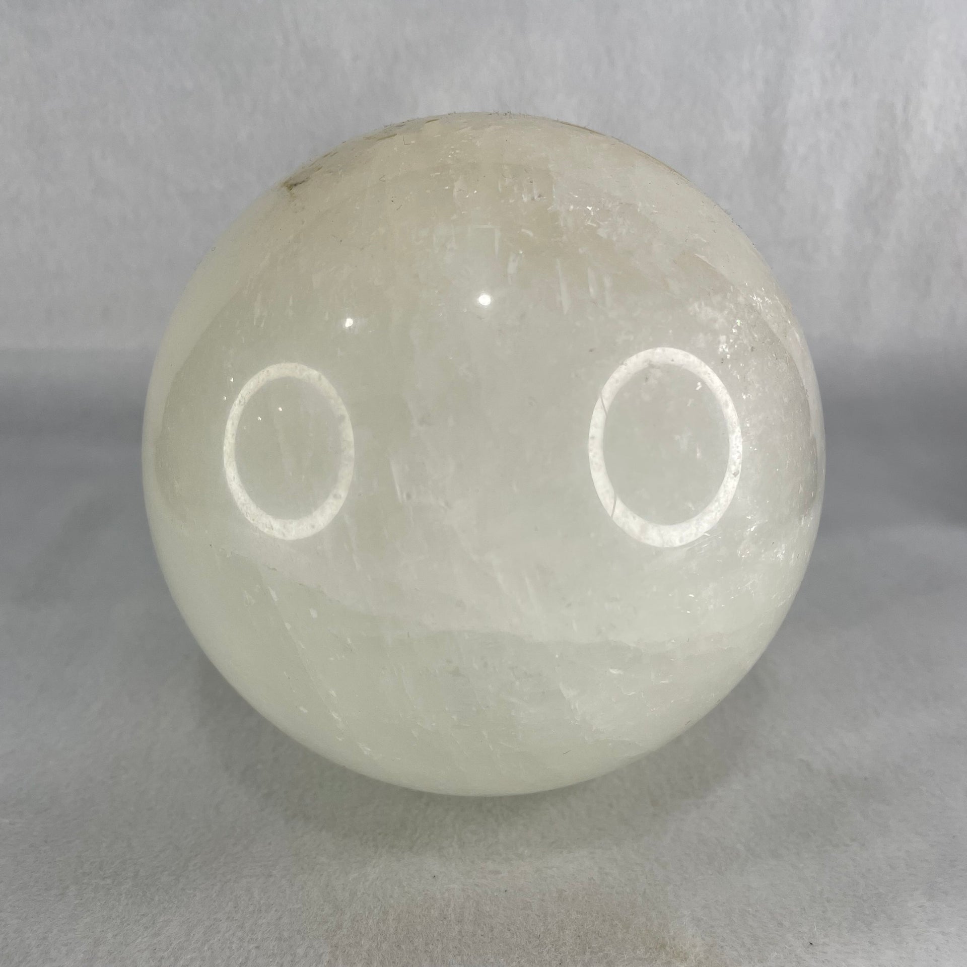 Natural Milky White Quartz Crystal Sphere Ball with Wooden Stand 1,624.0g 101.0 by 113.0mm - Huangs Jadeite and Jewelry Pte Ltd