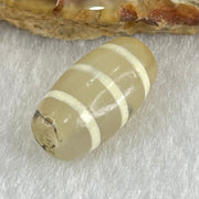 Natural Powerful Tibetan Old Oily Agate 3-Lines Dzi Bead Heavenly Master (Tian Zhu) 三行天诛 3.40g 19.9 by 10.5mm - Huangs Jadeite and Jewelry Pte Ltd