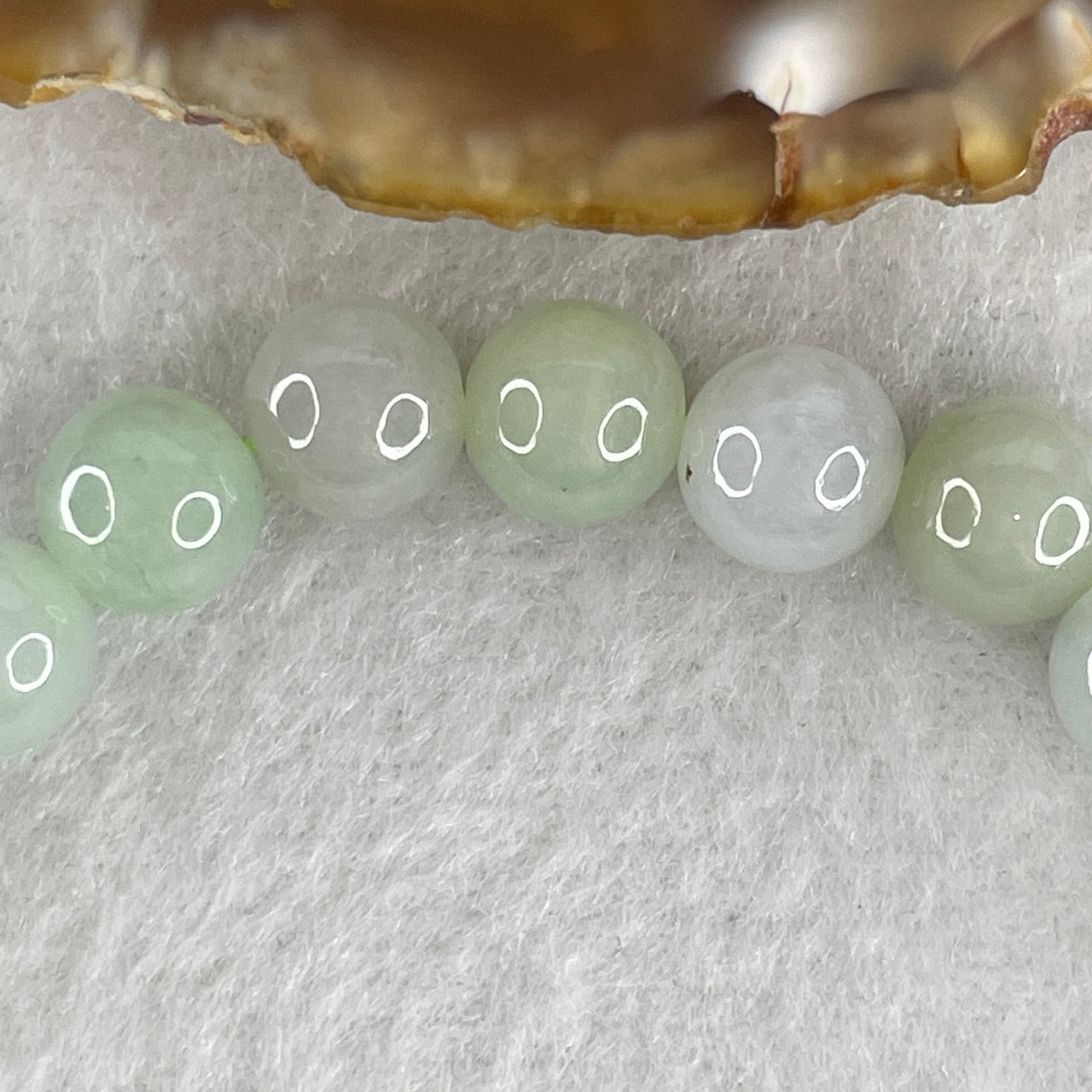 Natural Type A Jadeite Bracelet 18.14g - 7.7mm x 24 Beads - 15cm Length - Blueish Green and White Grade A Untreated Jadeite Jewelry