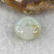 Natural Type A Jelly Light Green with Yellow Patches Jadeite Ping An Kou Pendant | 12mm Plump Translucent Jade Peace Disc Talisman (1.87g | 12.1 x 6.2mm) - Huangs Jadeite and Jewelry Pte Ltd