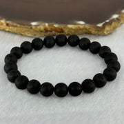 Natural Dark Matt Black Amber Beads Bracelet 天然大黑天翁琥珀手链 6.95g 15cm 8.4mm 22 Beads - Huangs Jadeite and Jewelry Pte Ltd