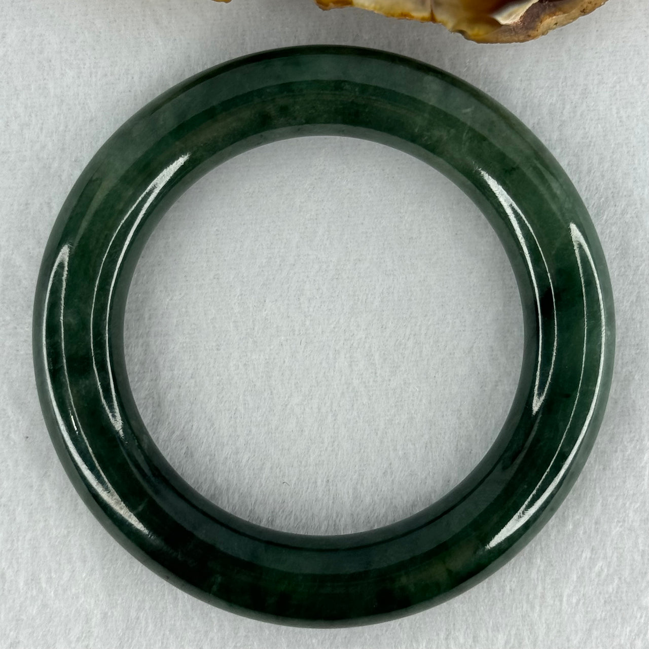 Type A Dark Green with Emerald Green Spots Jadeite Bangle Internal Diameter 55.2mm 87.66g 12.4 by 12.7mm (Slight Internal Lines) - Huangs Jadeite and Jewelry Pte Ltd