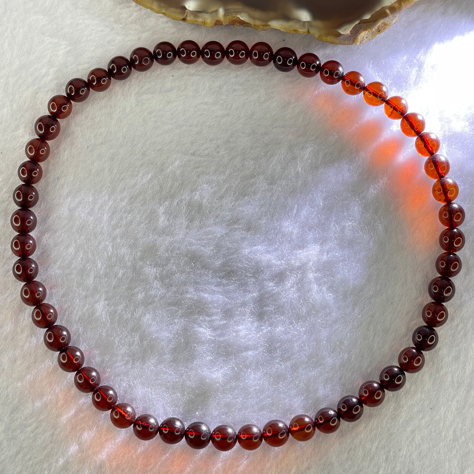 Natural Mixed Color Amber Beads Elastic Necklaces 6.71g 58cm 4.9mm 117 Beads - Huangs Jadeite and Jewelry Pte Ltd