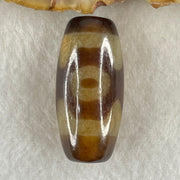 Natural Powerful Tibetan Old Oily Agate 3 Eyes Dzi Bead Heavenly Master (Tian Zhu) 三眼天诛 9.46g 30.0 by 14.3mm - Huangs Jadeite and Jewelry Pte Ltd