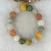 Above Average Grade Natural Muti Colour Rabbit Hair Rutilated Quartz Beads Bracelet 56.15g 18.5cm 13.7mm 16 Beads - Huangs Jadeite and Jewelry Pte Ltd