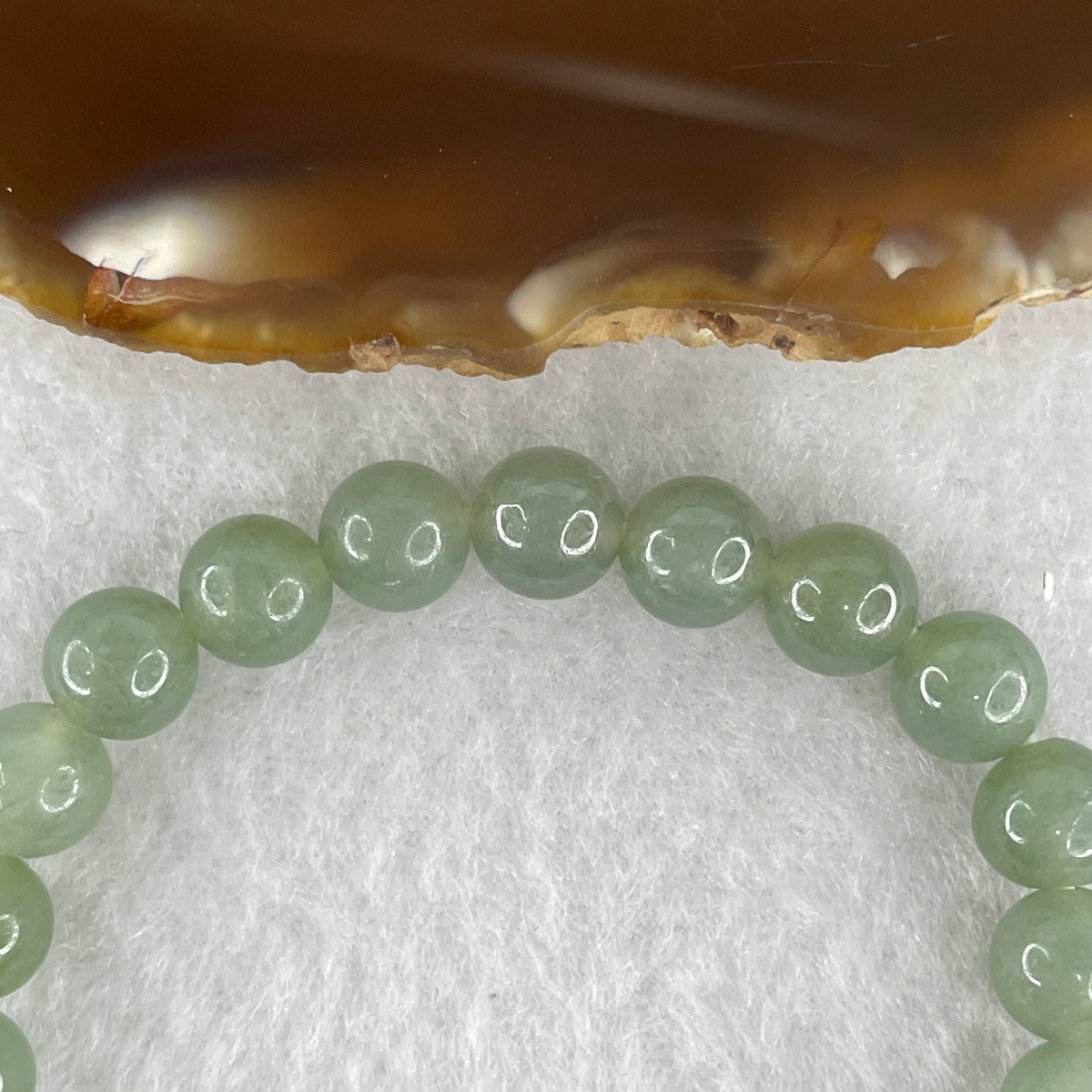 Natural Type A Green Jadeite Beads Bracelet | 15.5cm Strand of 26 Beads 7.3mm (16.57g | Infinite Abundance, Health & Heart Vitality)