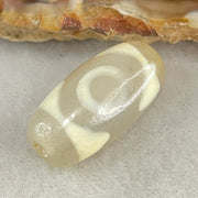 Natural Powerful Tibetan Old Oily Agate 3 Eyes Dzi Bead Heavenly Master (Tian Zhu) 三眼天诛 3.05g 19.9 by 10.4mm - Huangs Jadeite and Jewelry Pte Ltd