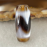 Natural Powerful Tibetan Old Oily Agate Tiger Tooth Daluo Dzi Bead Heavenly Master (Tian Zhu) 2.20g 20.2 by 6.5mm - Huangs Jadeite and Jewelry Pte Ltd