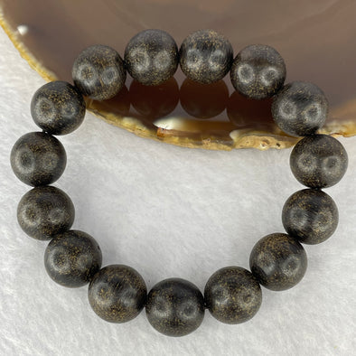 Natural Old Wild Indonesia Agarwood Beads Bracelet (Sinking Type) 天然老野生印尼沉香珠手链 23.09g 18 cm / 13.9 mm 15 Beads - Huangs Jadeite and Jewelry Pte Ltd