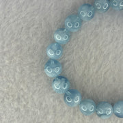 Natural Aquamarine Beads Bracelet 23.56g 16.5cm 9.4mm 21 Beads - Huangs Jadeite and Jewelry Pte Ltd