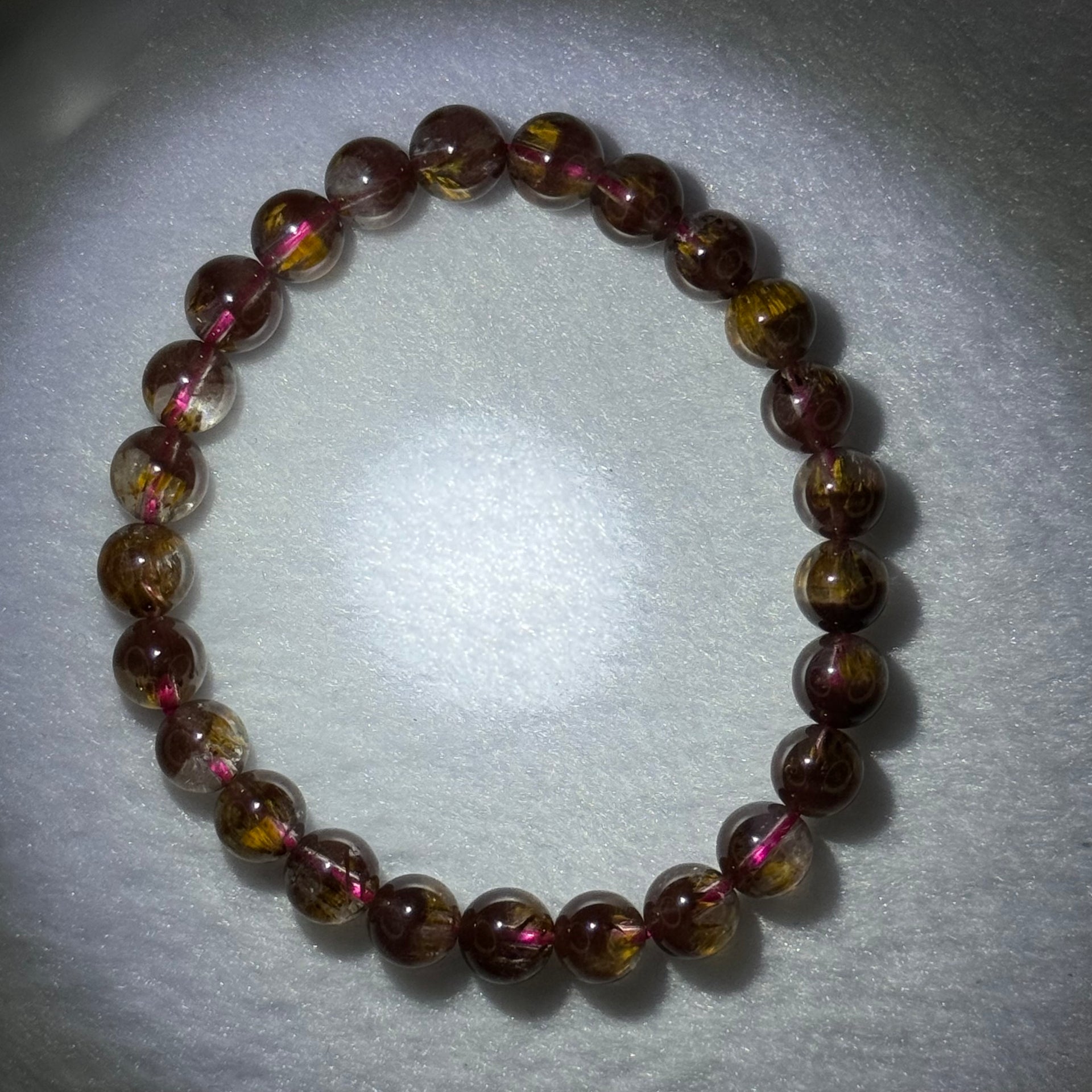 Very Good Grade Natural Auralite 23 Bracelet 天然激光23手链 15.46g 16cm 7.6mm 25 Beads - Huangs Jadeite and Jewelry Pte Ltd